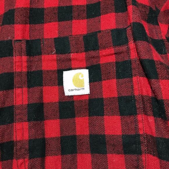 Carhartt 2X rugged flex loose fit red plaid long sleeve button up lumberjack - Picture 4 of 10